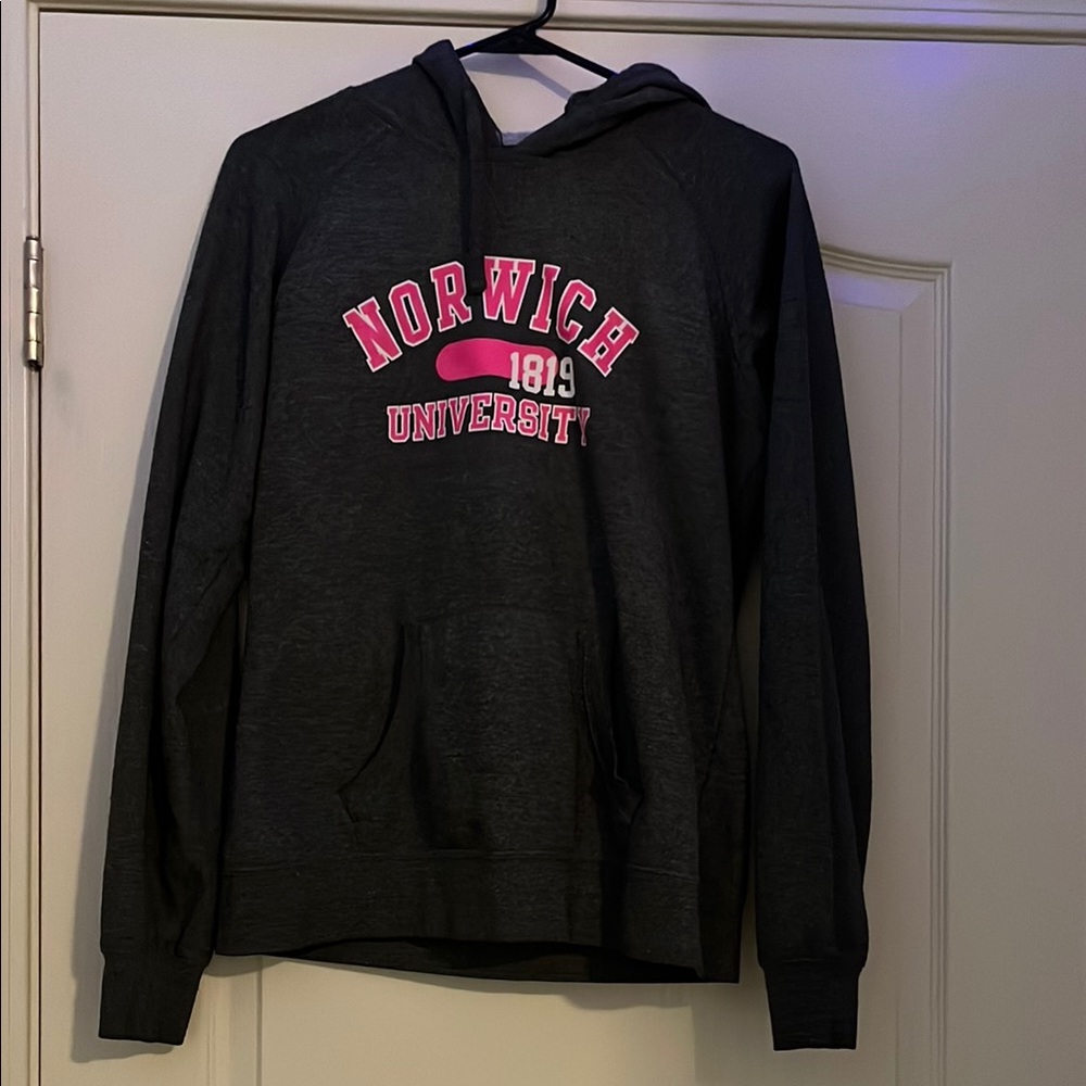 Champion Black Hoodie with Pink Accents